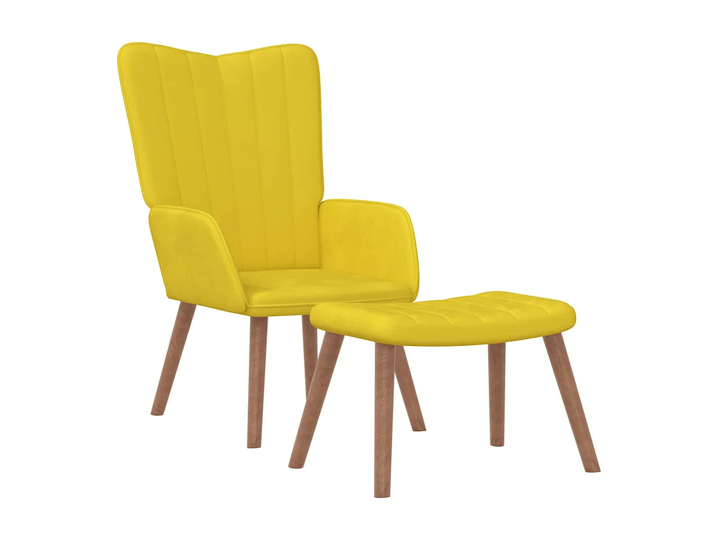 Fauteuil de relaxation avec repose-pied Jaune moutarde Velours