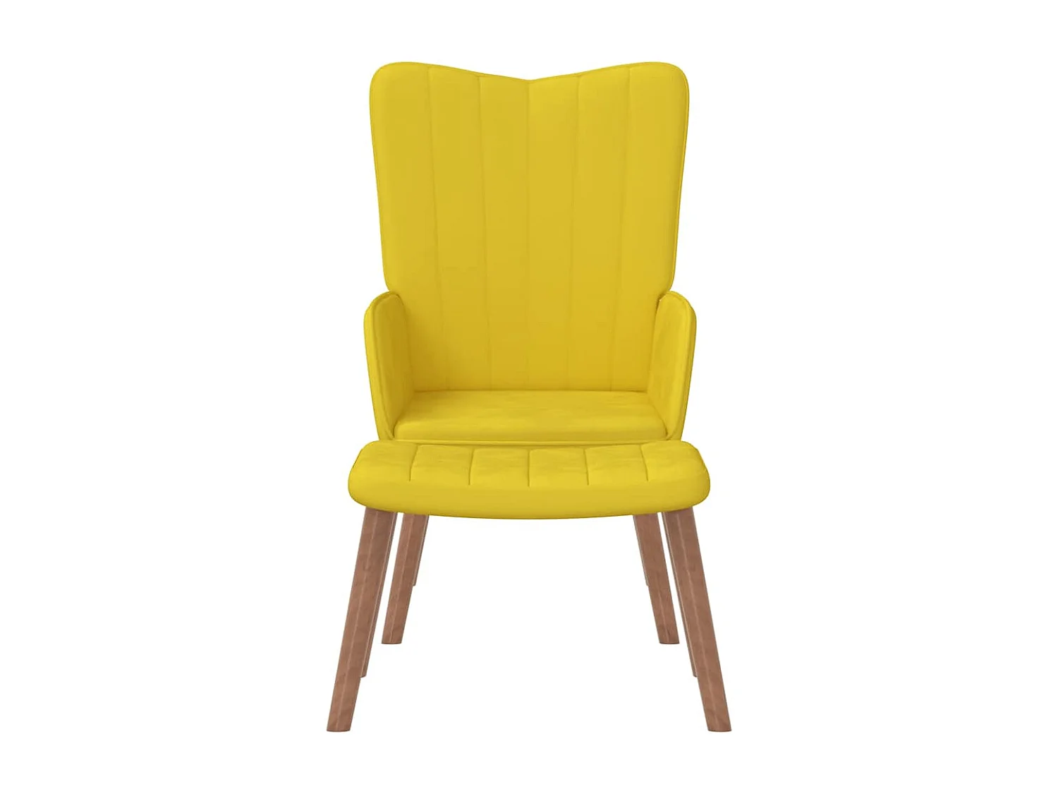 Fauteuil de relaxation avec repose-pied Jaune moutarde Velours