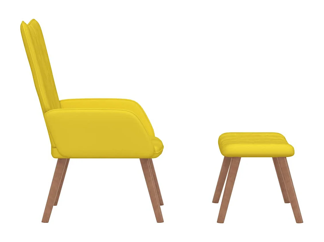 Fauteuil de relaxation avec repose-pied Jaune moutarde Velours