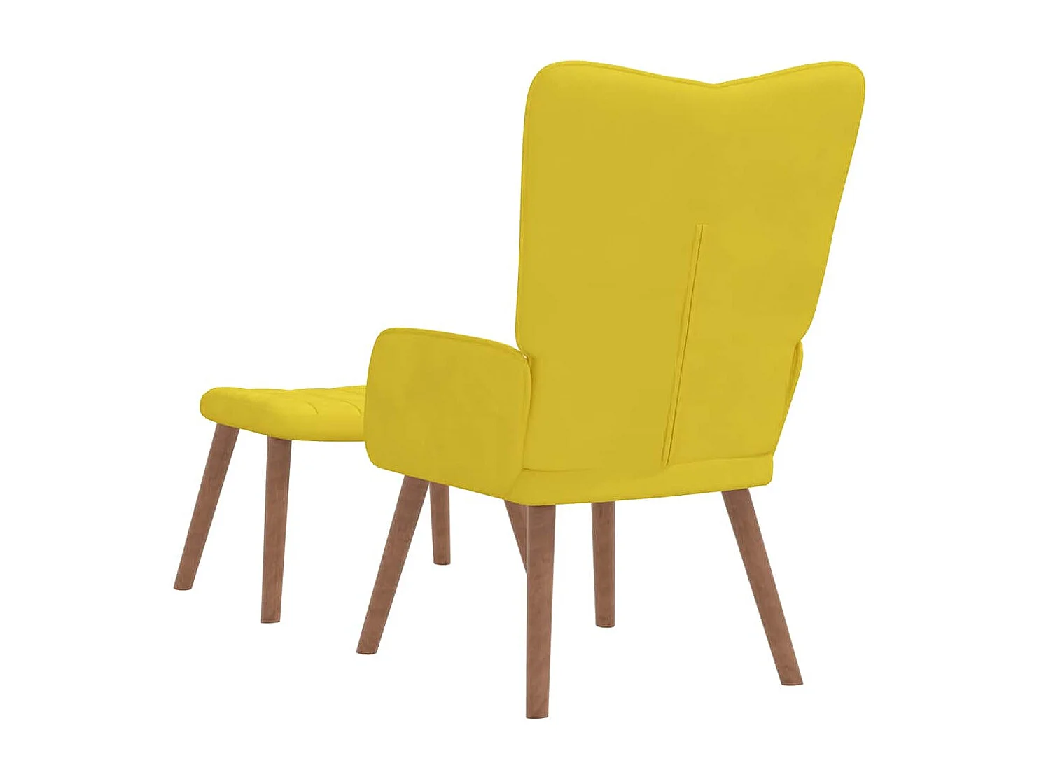 Fauteuil de relaxation avec repose-pied Jaune moutarde Velours