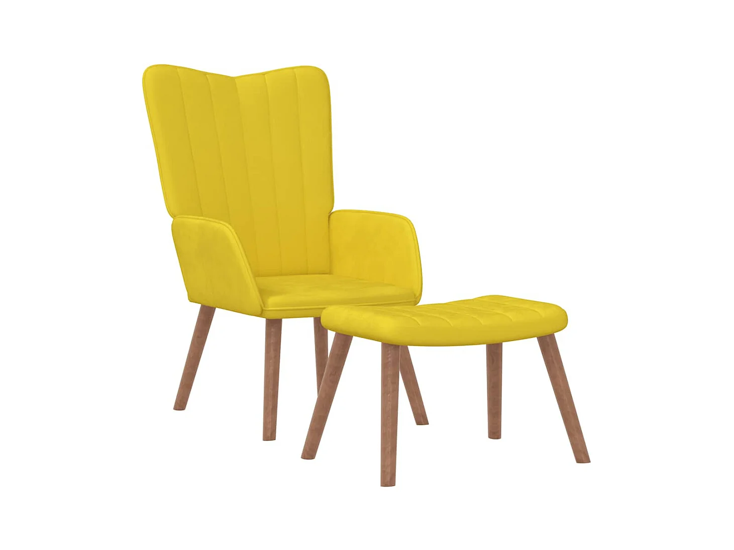 Fauteuil de relaxation avec repose-pied Jaune moutarde Velours