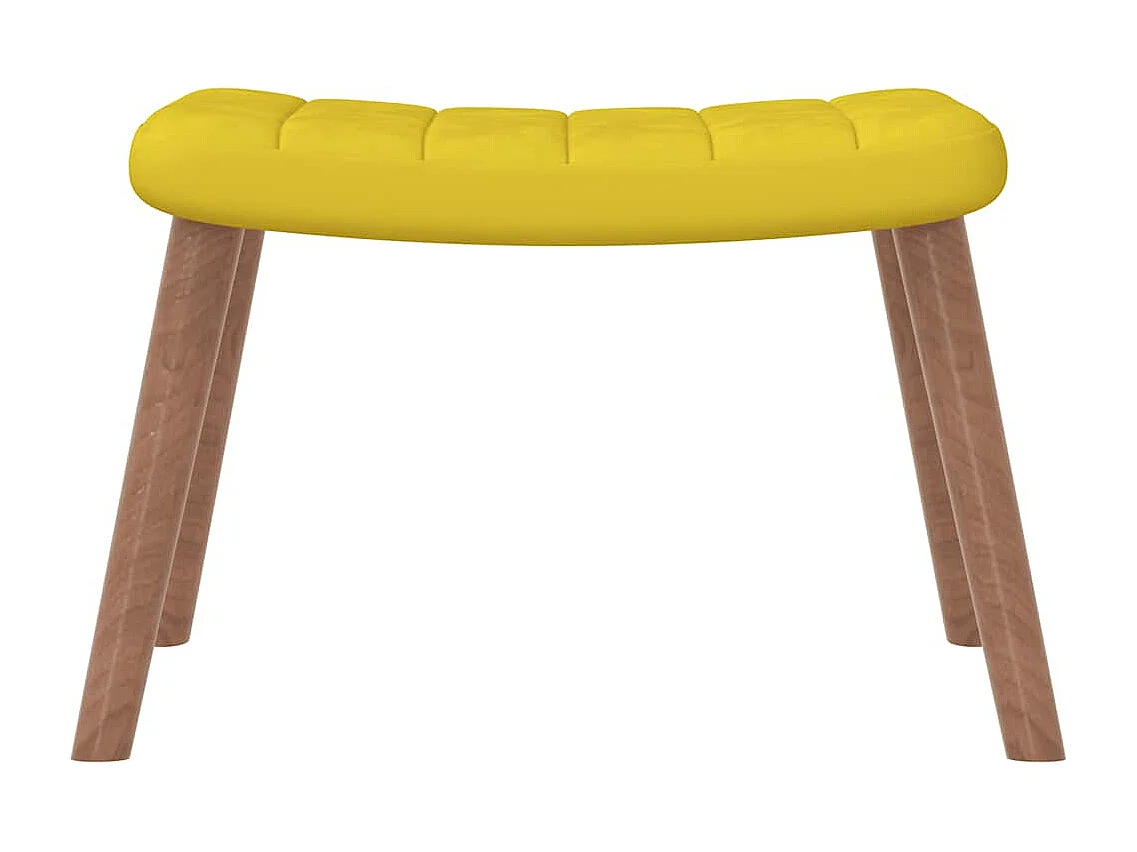Fauteuil de relaxation avec repose-pied Jaune moutarde Velours