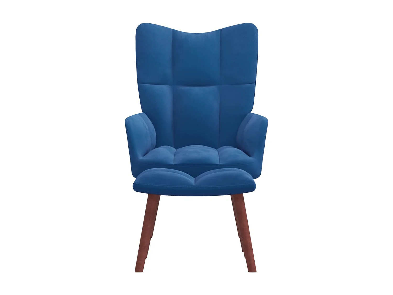 Fauteuil de relaxation avec repose-pied Bleu Velours