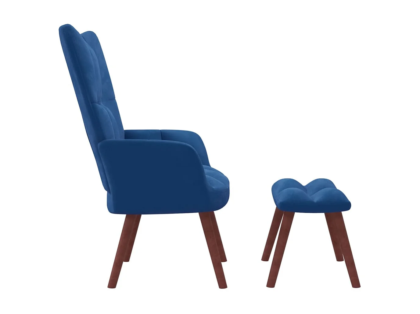 Fauteuil de relaxation avec repose-pied Bleu Velours