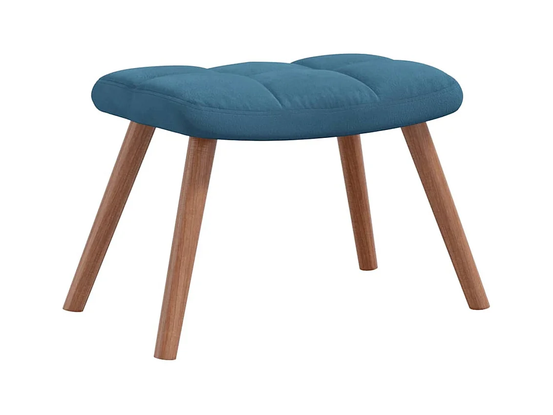 Fauteuil de relaxation avec repose-pied Bleu Velours