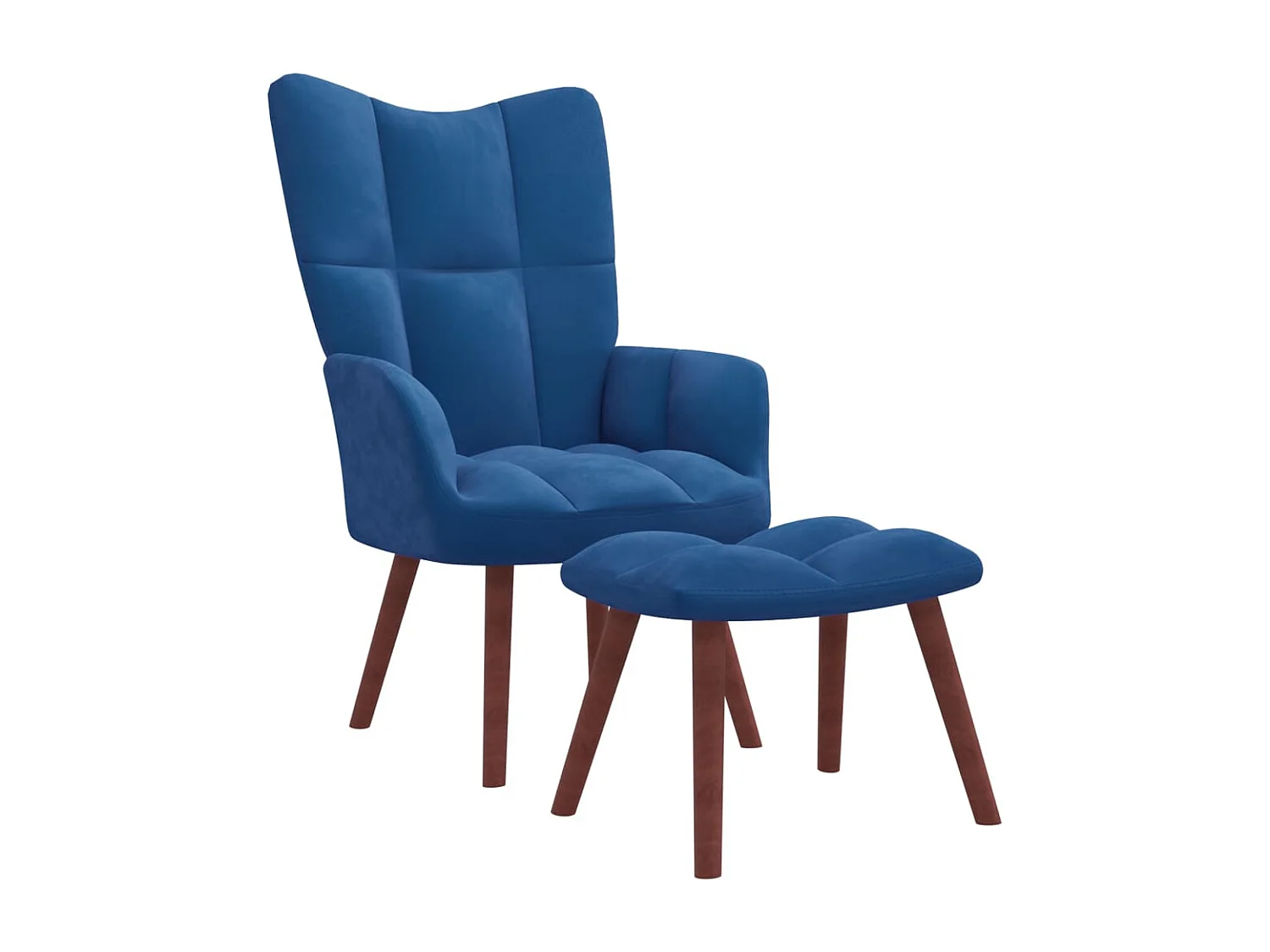 Fauteuil de relaxation avec repose-pied Bleu Velours