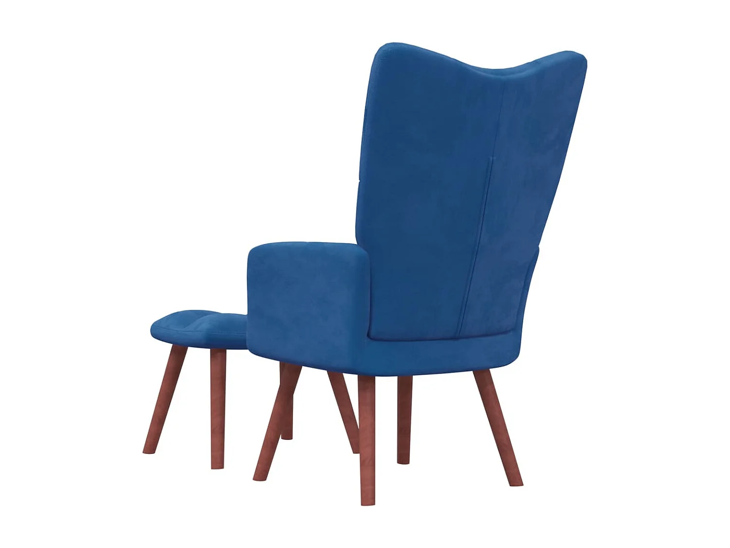 Fauteuil de relaxation avec repose-pied Bleu Velours