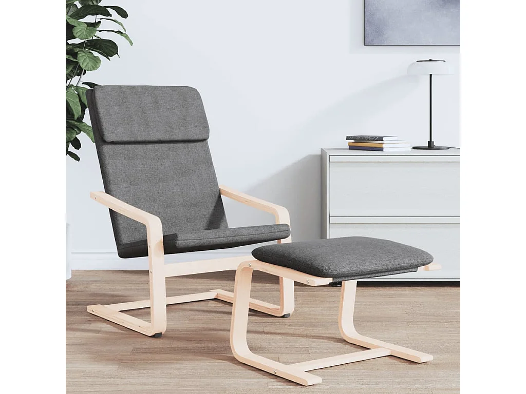 Sillón de relax de tela gris oscuro