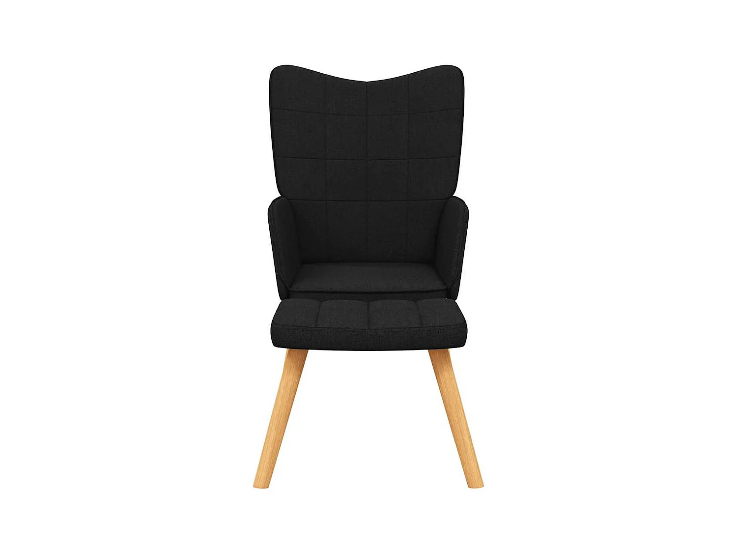 Fauteuil de relaxation avec tabouret Noir Tissu