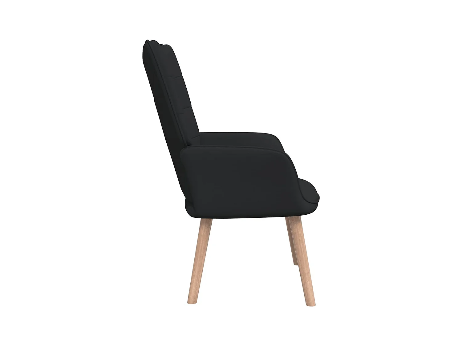 Fauteuil de relaxation avec tabouret Noir Tissu