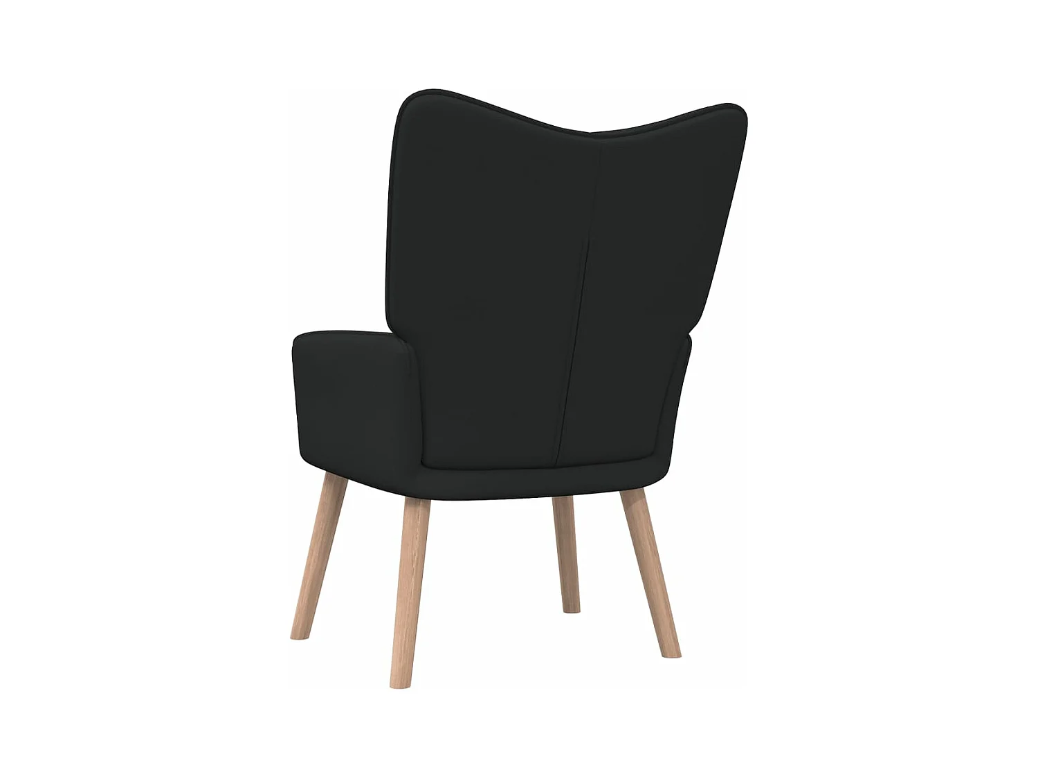 Fauteuil de relaxation avec tabouret Noir Tissu
