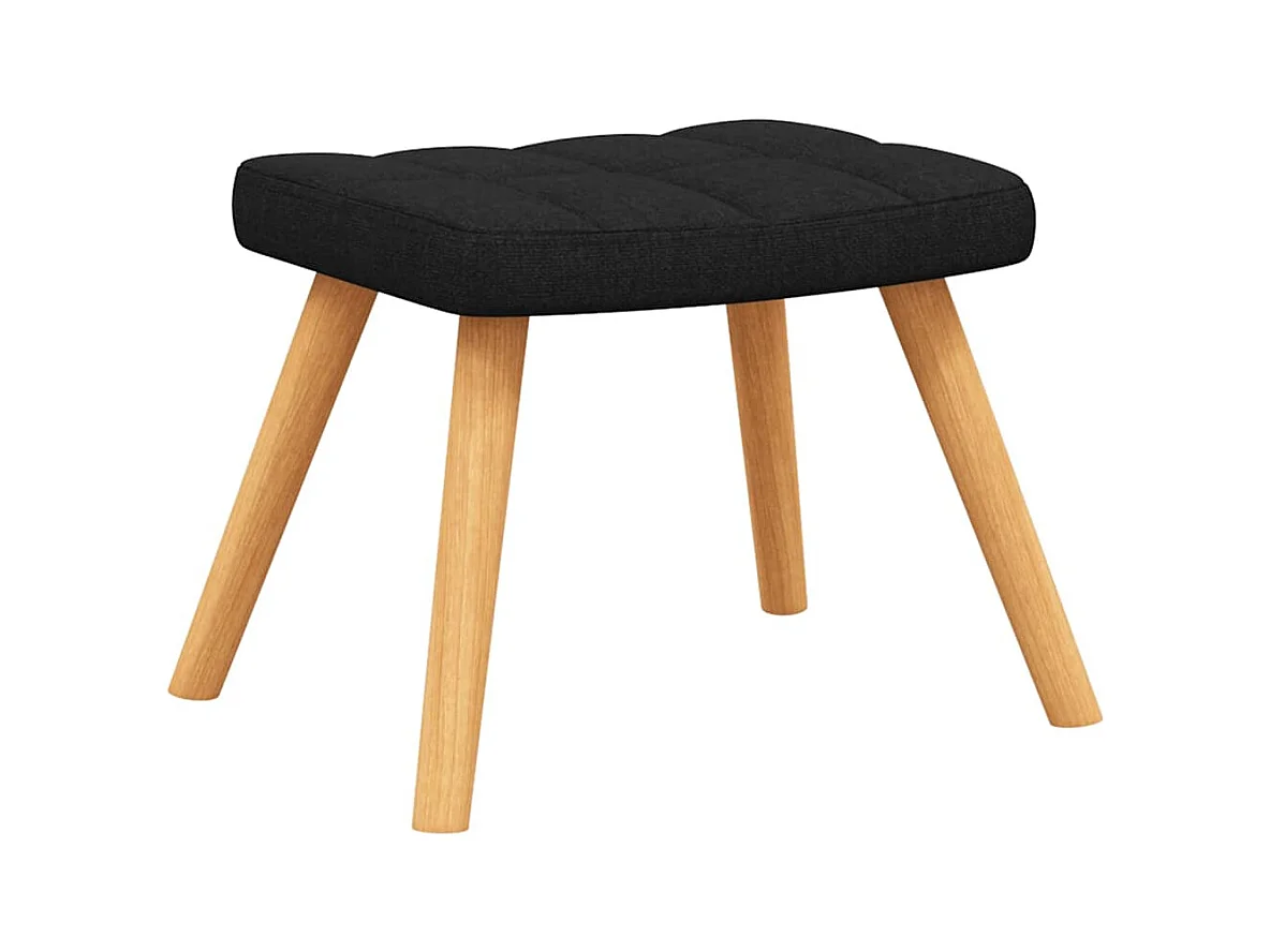 Fauteuil de relaxation avec tabouret Noir Tissu