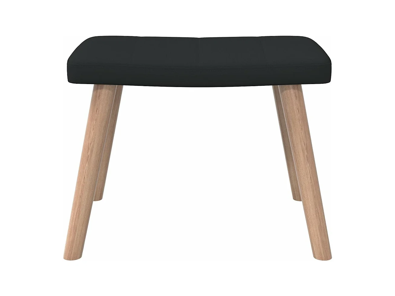 Fauteuil de relaxation avec tabouret Noir Tissu