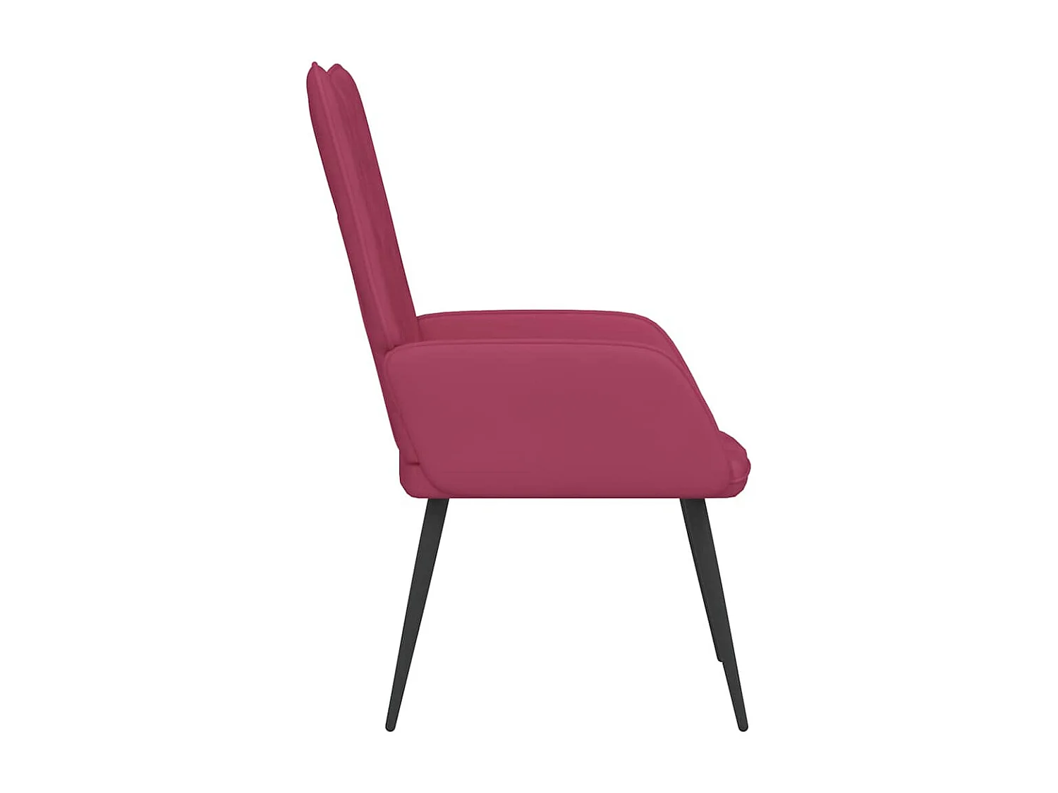 Silla de relajación de terciopelo rojo vino tinto