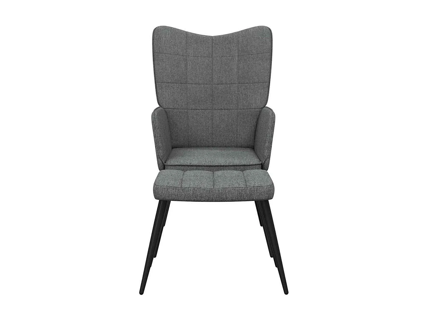 Silla de relajación con reposapiés de tela gris oscuro