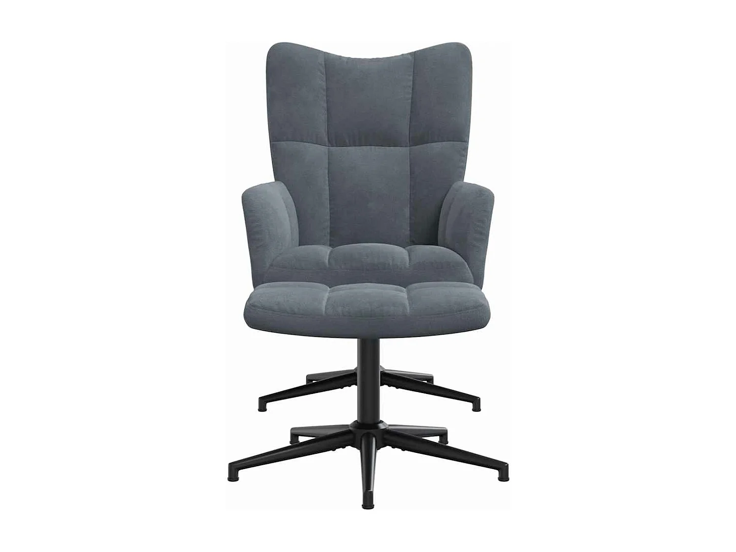 Fauteuil de relaxation avec repose-pied Gris foncé Velours