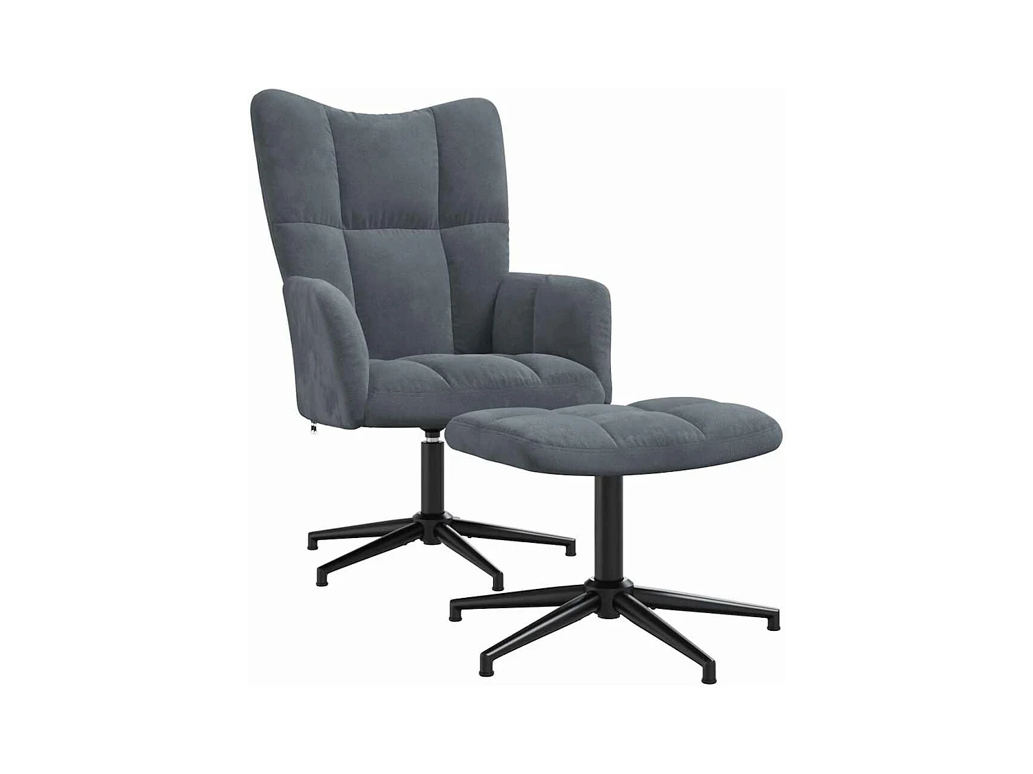 Fauteuil de relaxation avec repose-pied Gris foncé Velours