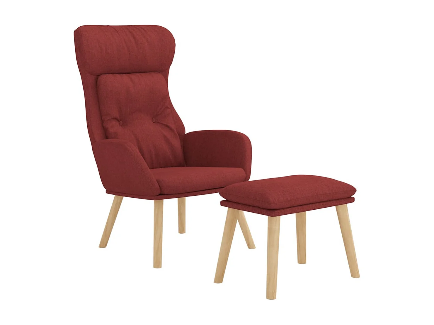 Sillón de relax con taburete tela rojo tinto