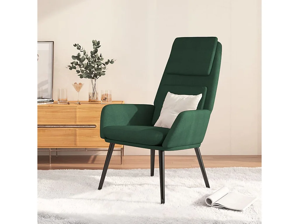 Fauteuil de relaxation Vert foncé Tissu