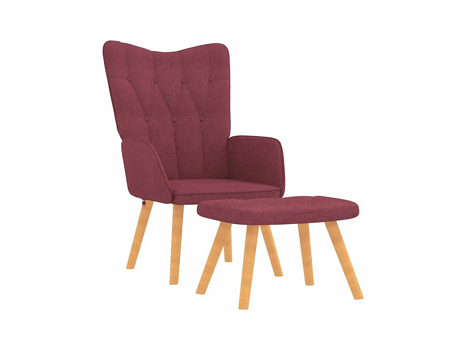 Fauteuil de relaxation avec tabouret Rouge bordeaux Tissu