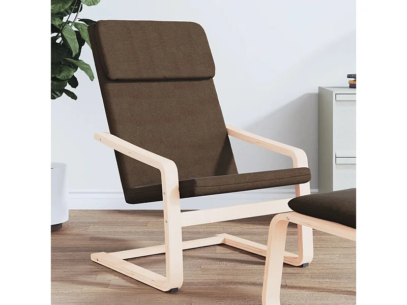 Sillón de relax de tela marrón oscuro