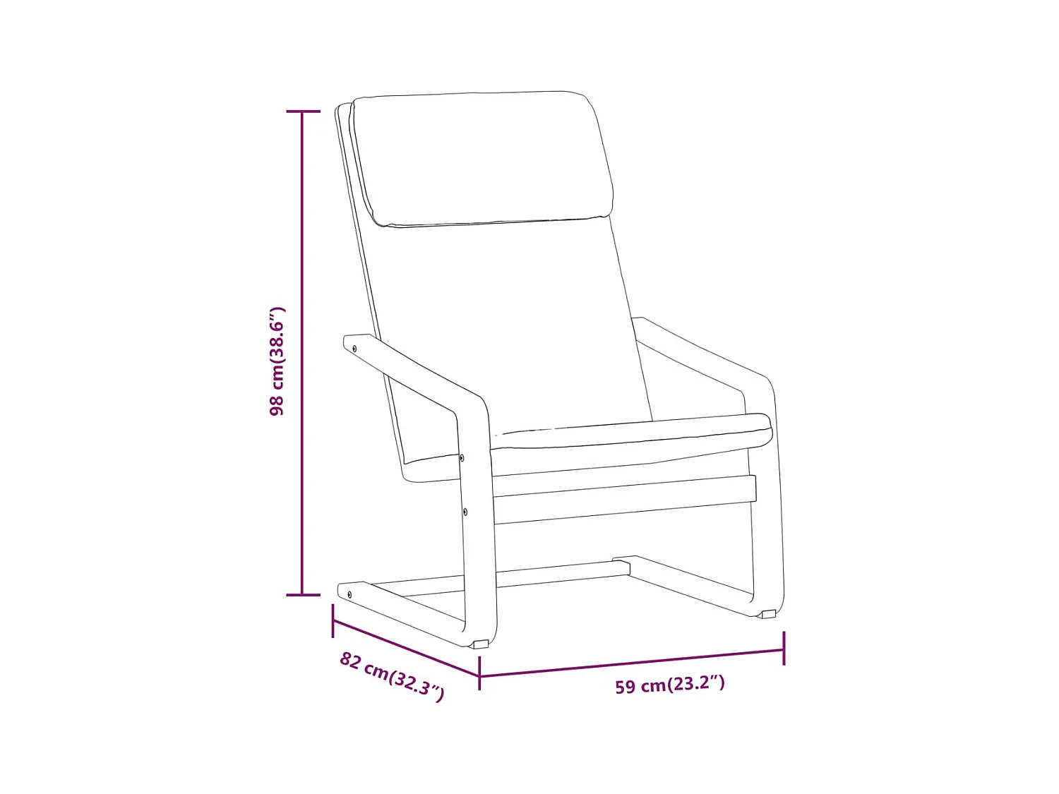Fauteuil de relaxation Marron foncé Tissu