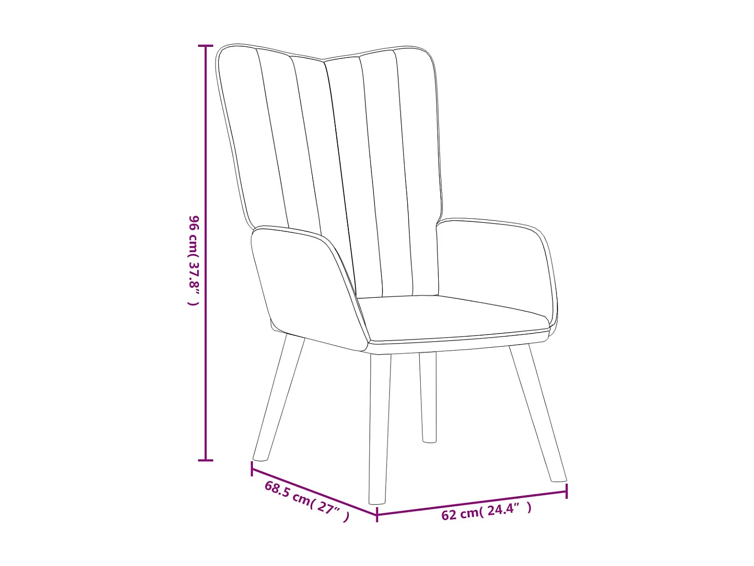 Fauteuil de relaxation avec repose-pied Gris foncé Velours