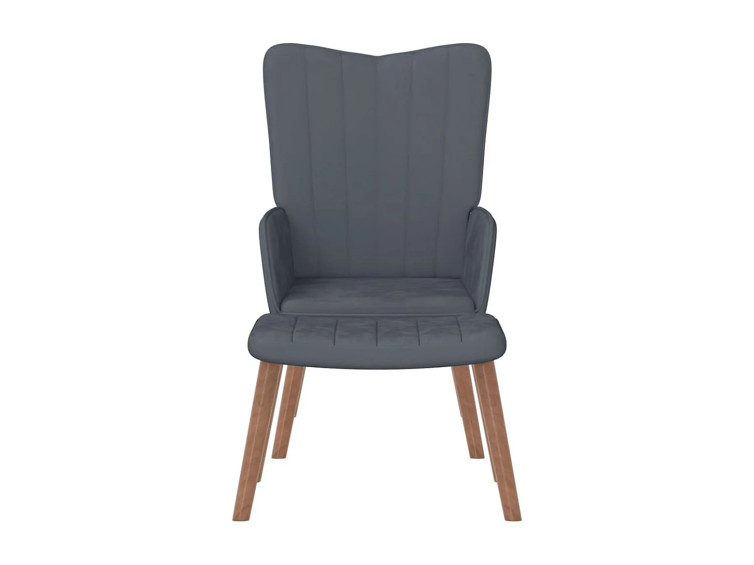 Fauteuil de relaxation avec repose-pied Gris foncé Velours