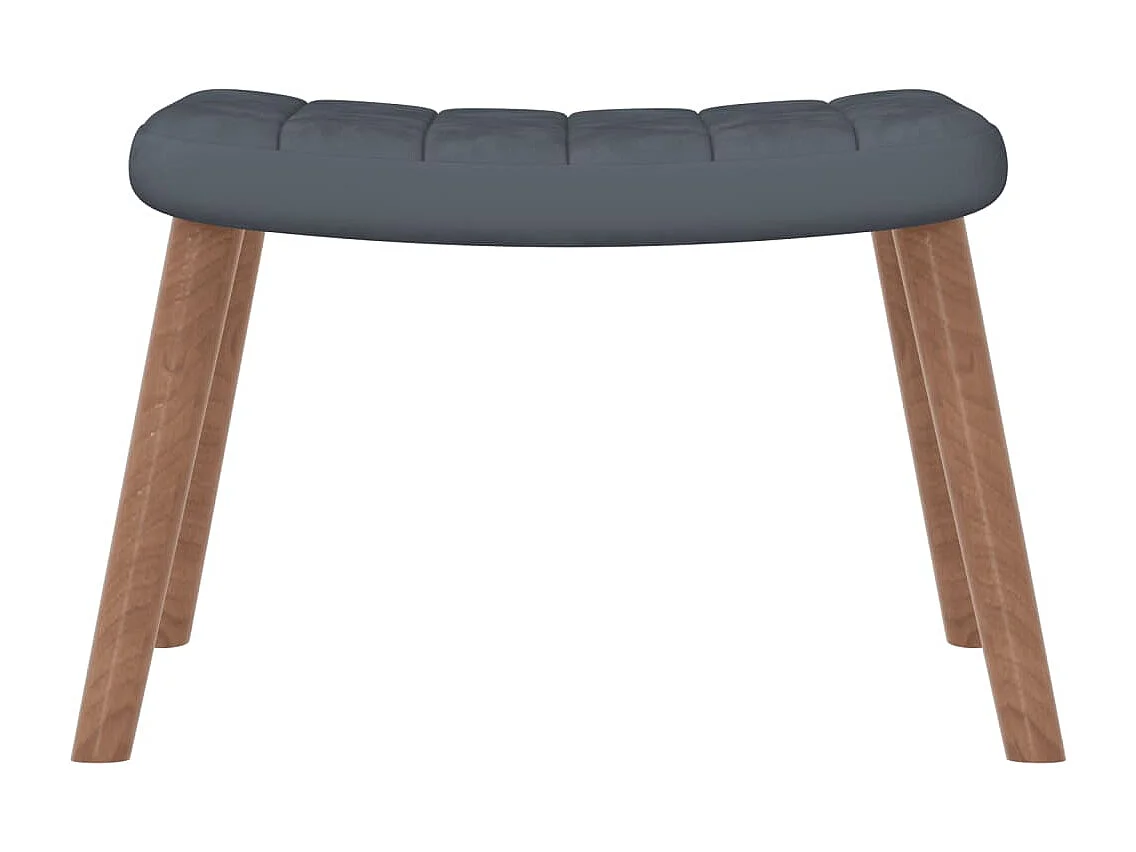 Fauteuil de relaxation avec repose-pied Gris foncé Velours