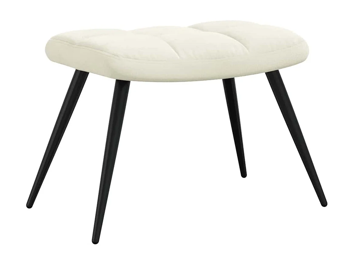 Fauteuil de relaxation avec repose-pied Blanc crème Velours