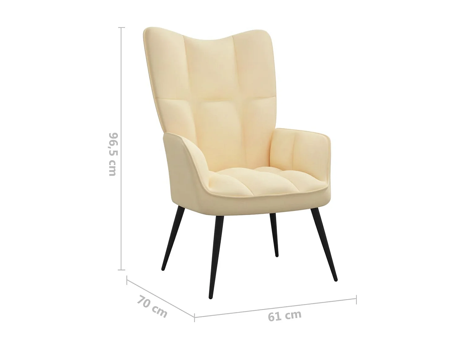 Fauteuil de relaxation avec repose-pied Blanc crème Velours