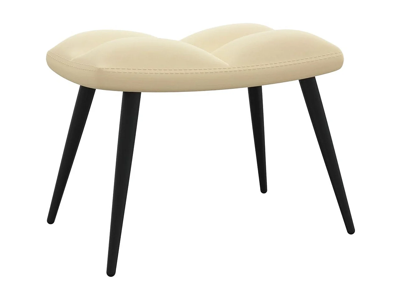 Fauteuil de relaxation avec repose-pied Blanc crème Velours