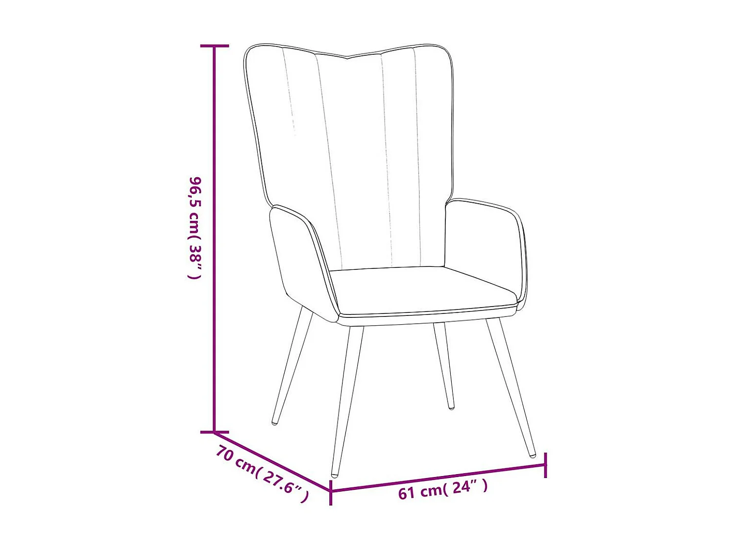 Fauteuil de relaxation Noir Velours