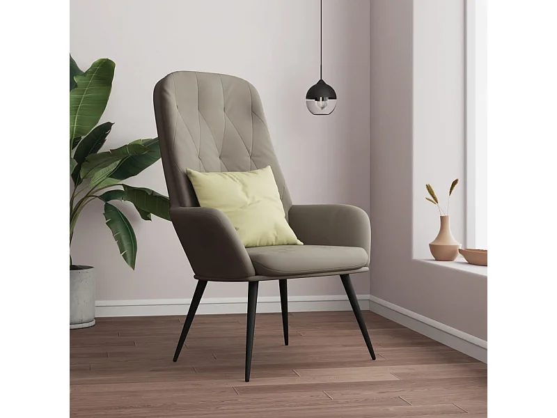 Sillón de relax de terciopelo gris claro