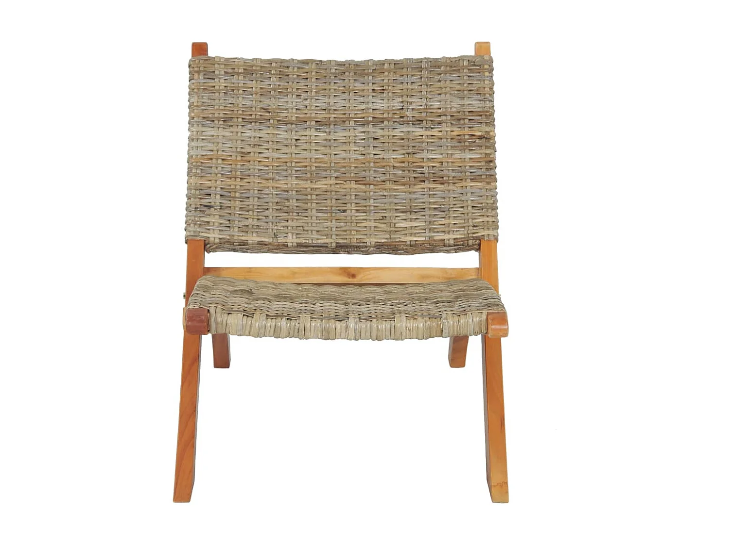 Fauteuil de relaxation Rotin naturel kubu et bois d'acajou