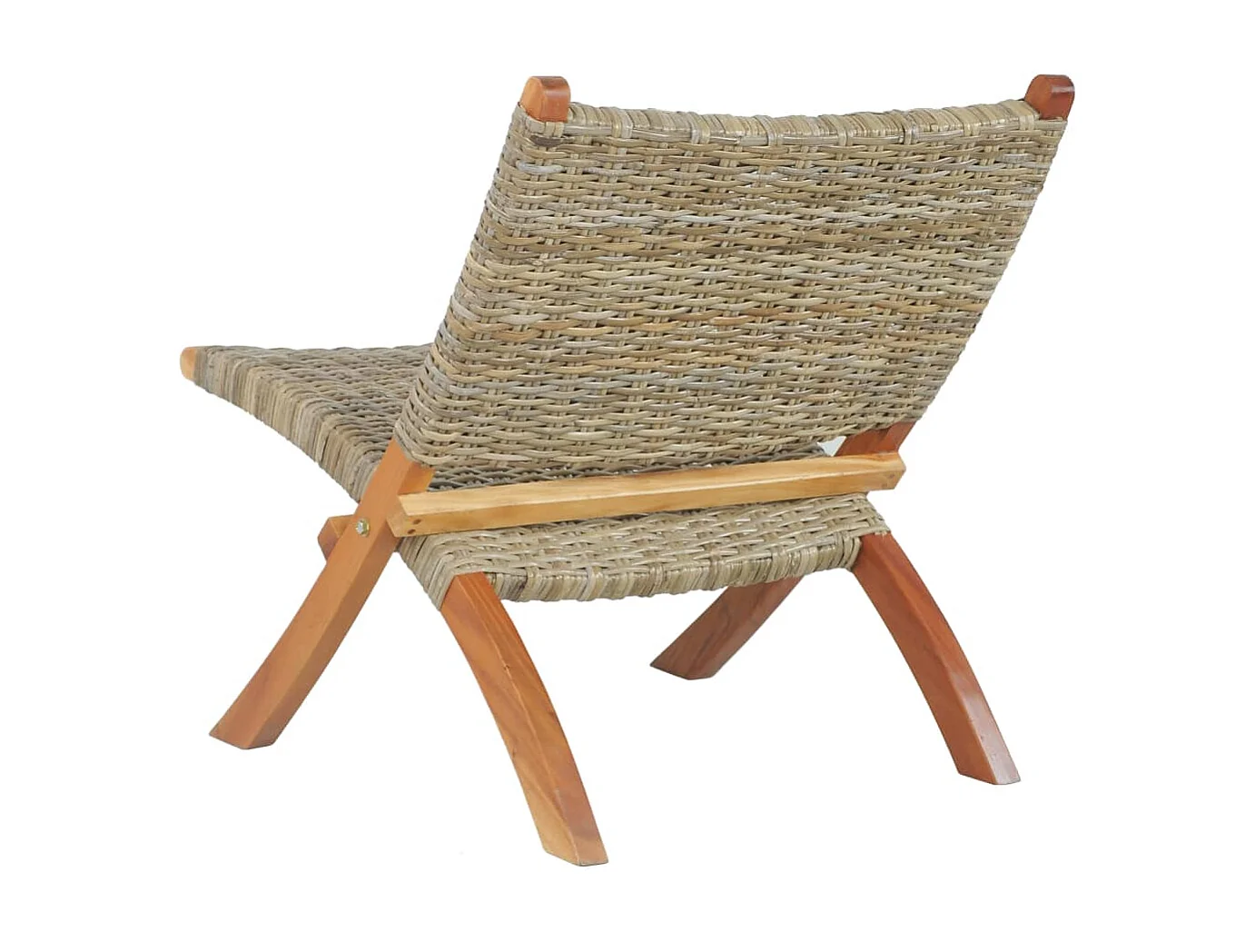 Fauteuil de relaxation Rotin naturel kubu et bois d'acajou
