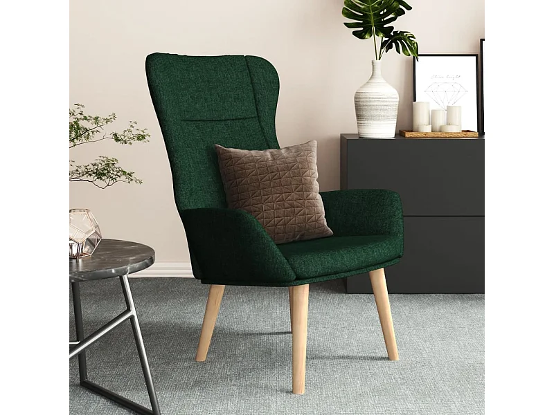 Fauteuil de relaxation Vert foncé Tissu
