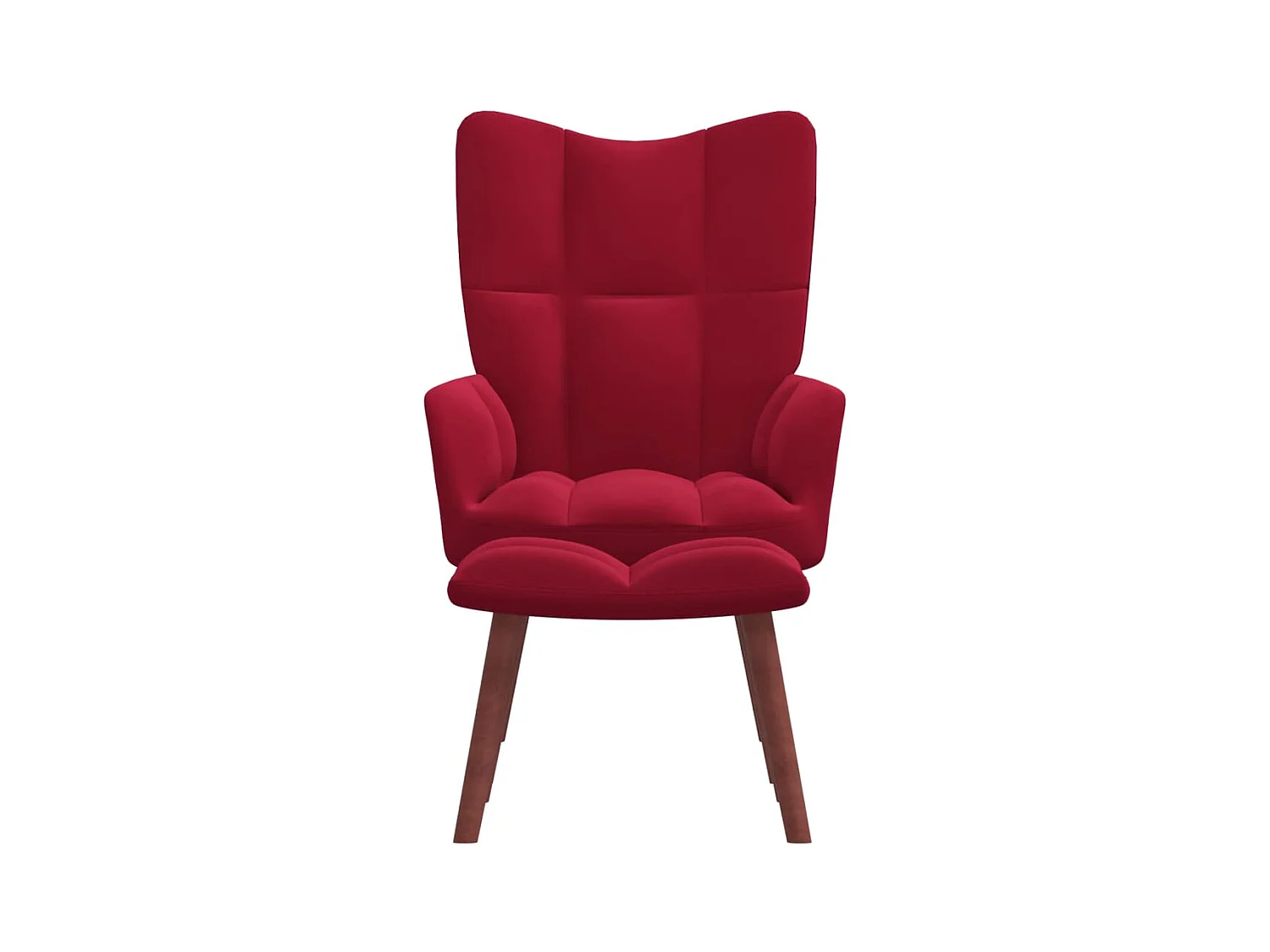 Fauteuil de relaxation avec repose-pied Rouge bordeaux Velours