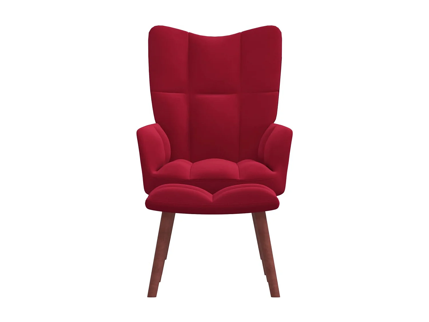 Fauteuil de relaxation avec repose-pied Rouge bordeaux Velours