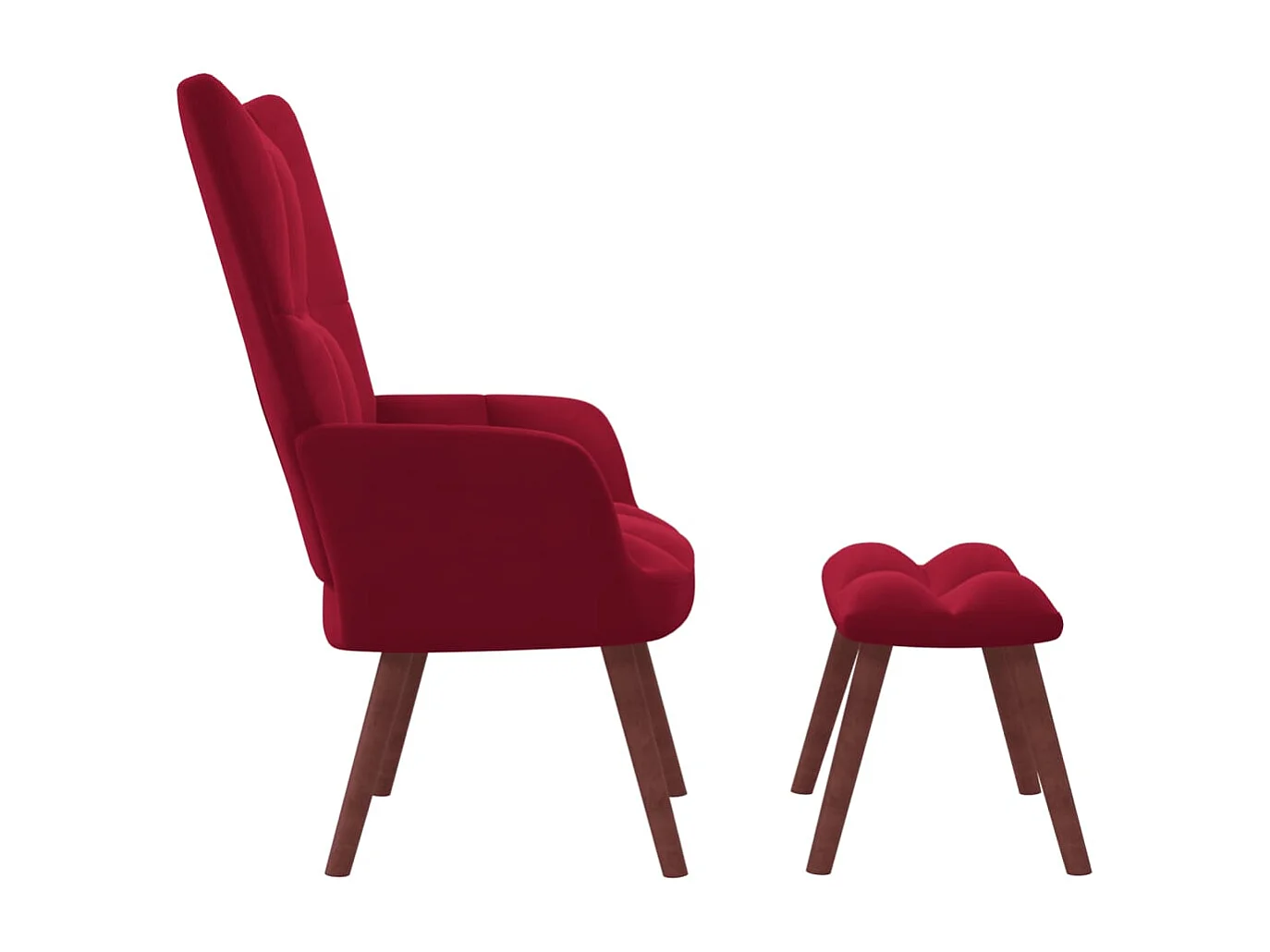 Fauteuil de relaxation avec repose-pied Rouge bordeaux Velours