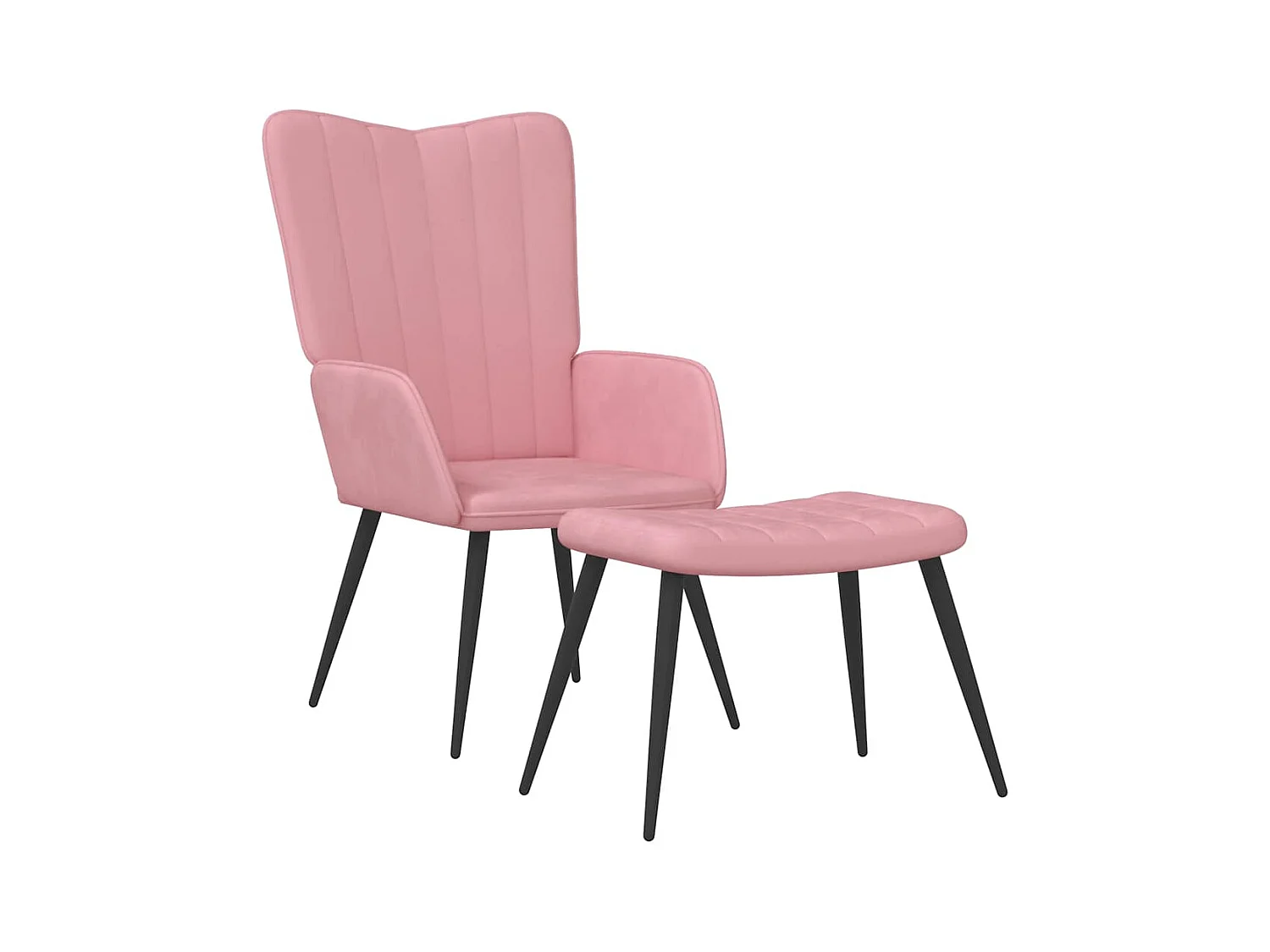 Fauteuil de relaxation avec repose-pied Rose Velours