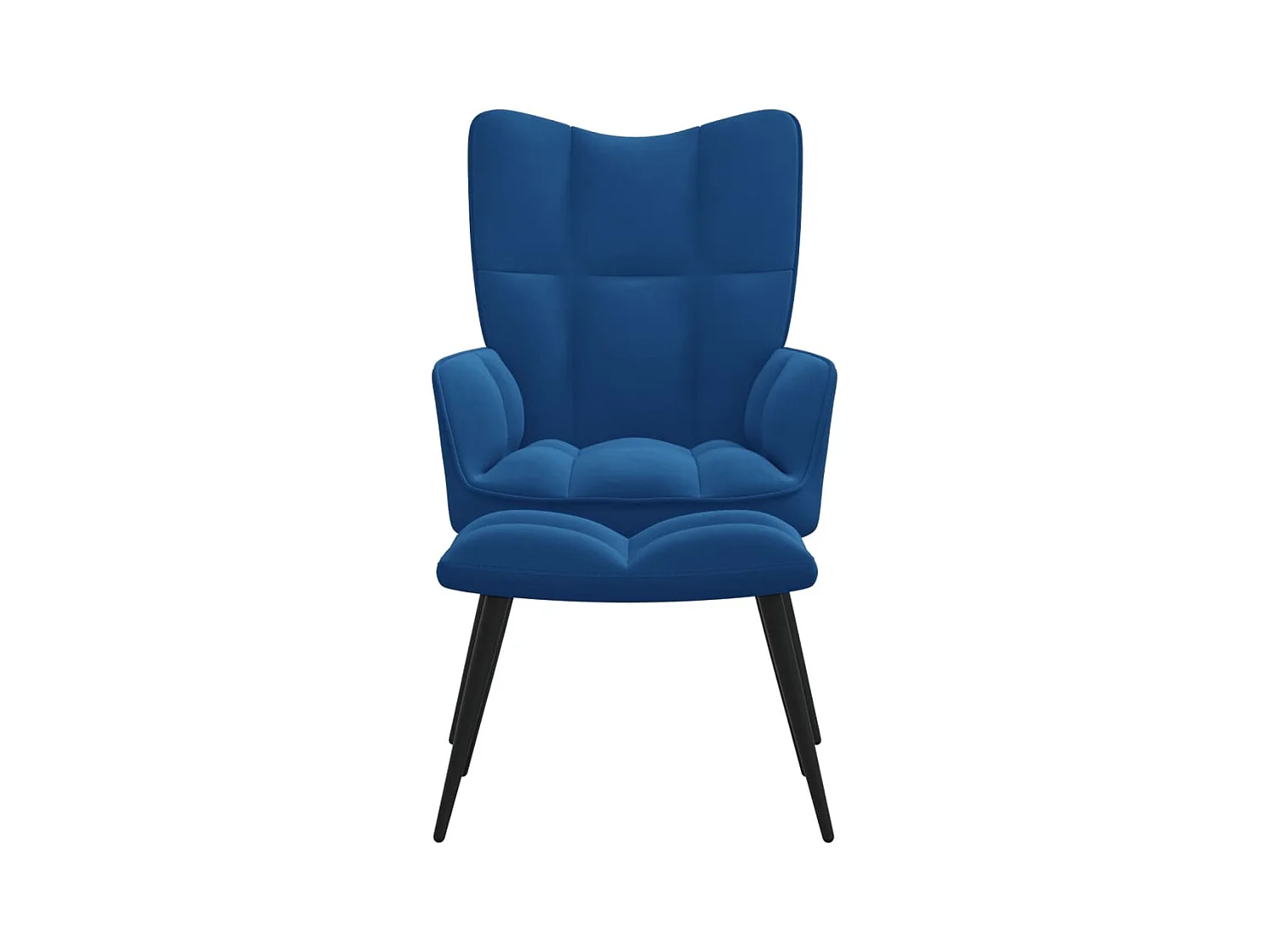 Fauteuil de relaxation avec repose-pied Bleu Velours