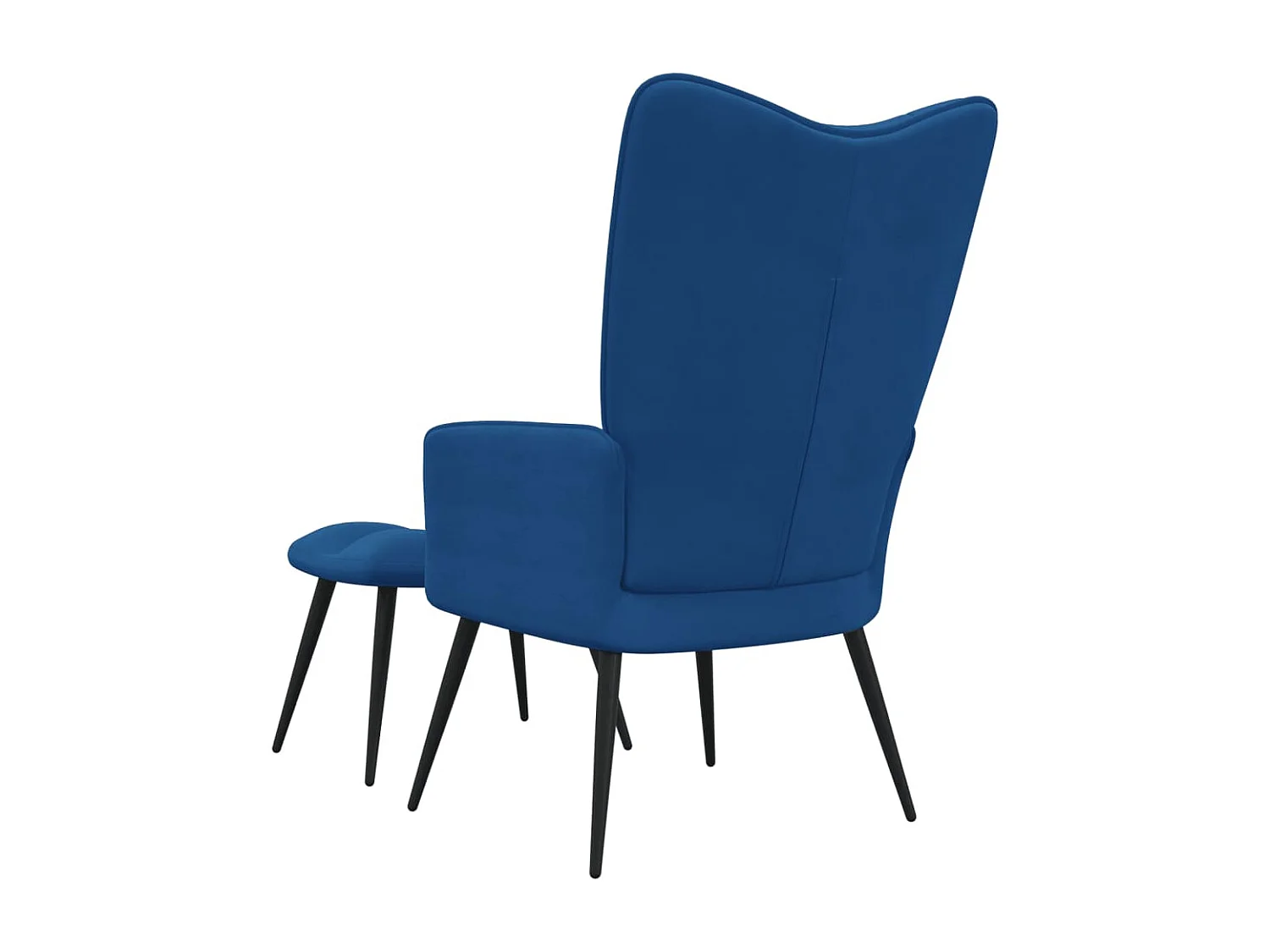Fauteuil de relaxation avec repose-pied Bleu Velours