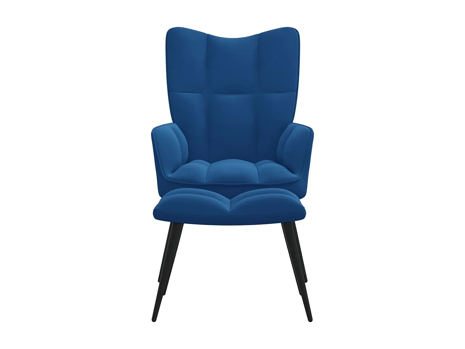 Fauteuil de relaxation avec repose-pied Bleu Velours