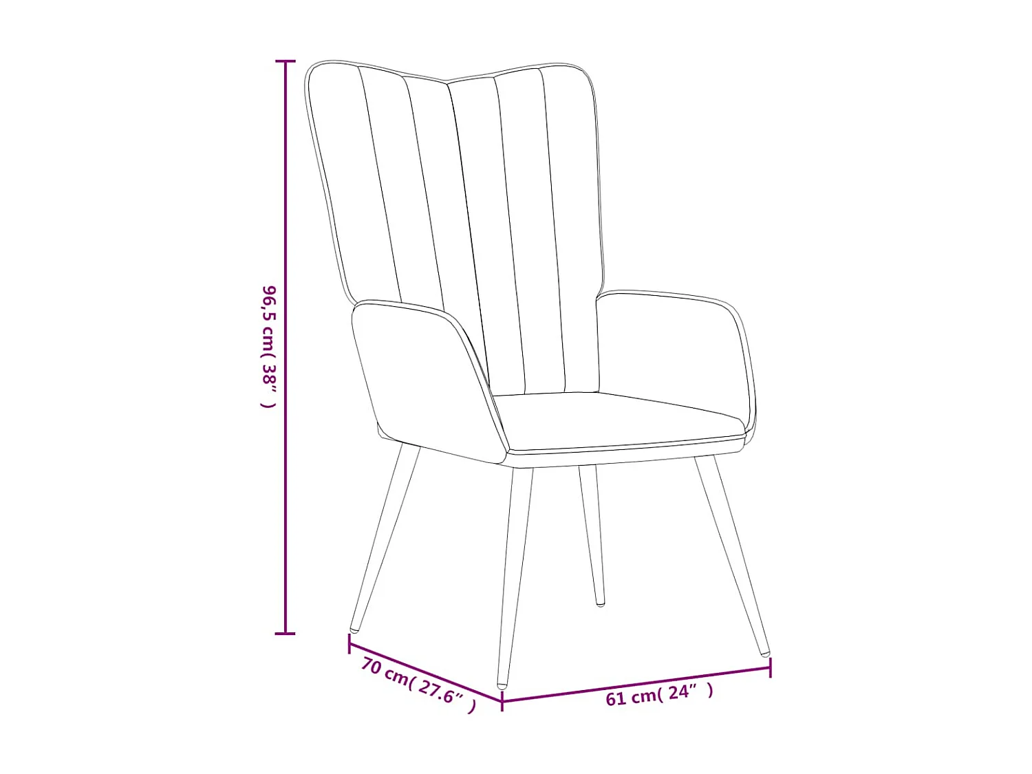 Fauteuil de relaxation Rose Velours