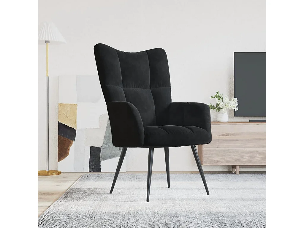 Fauteuil de relaxation Noir Velours