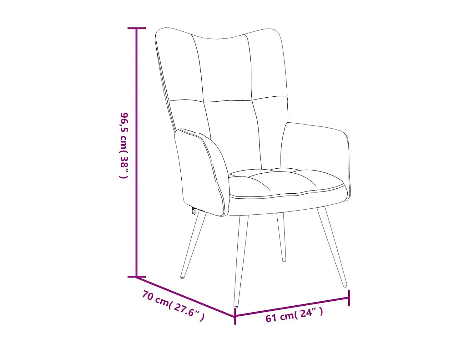 Fauteuil de relaxation Noir Velours