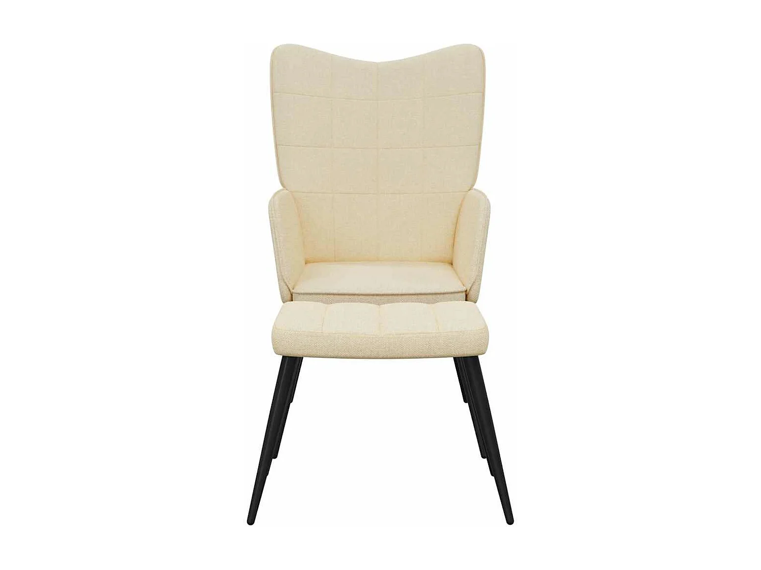 Fauteuil de relaxation avec tabouret Crème Tissu