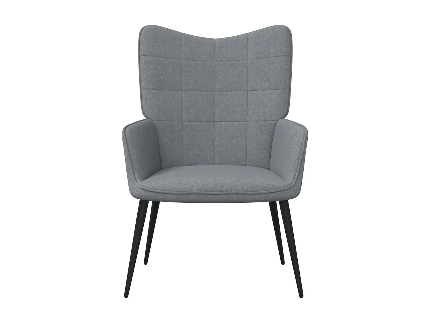 Silla de relajación con reposapiés tela gris claro