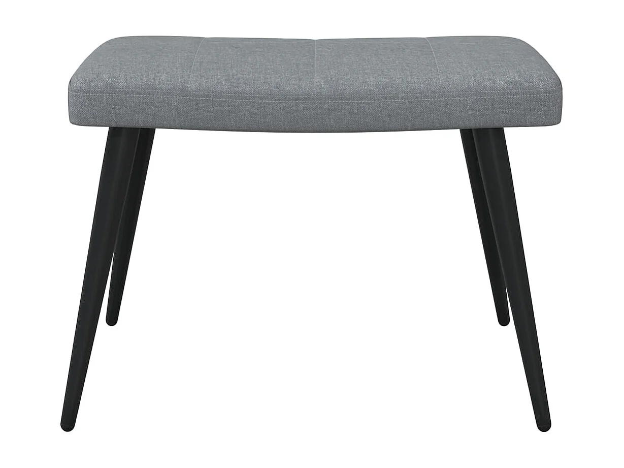 Silla de relajación con reposapiés tela gris claro